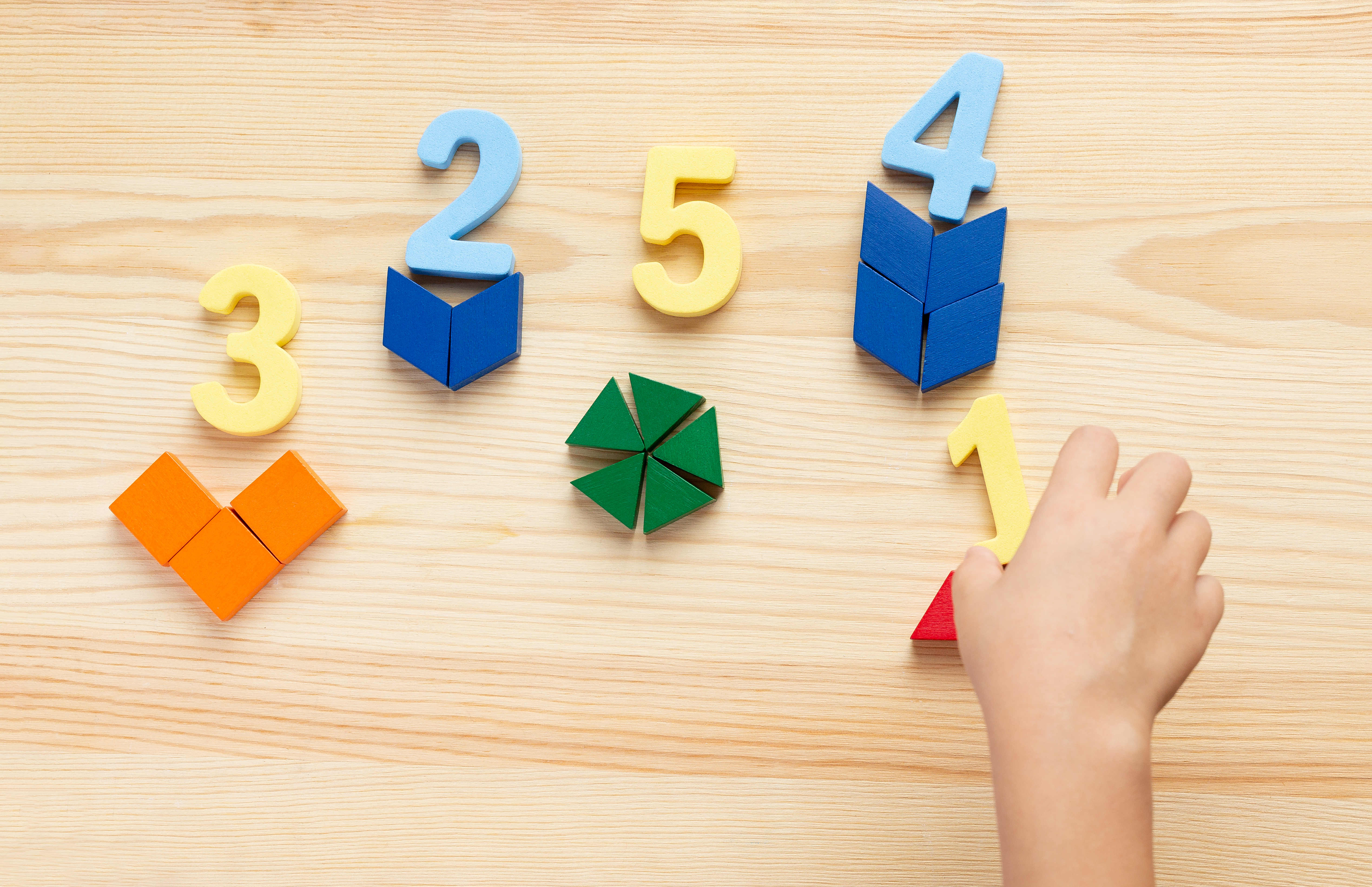 Child doing Montessori math activity